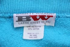 画像5: 80s USA製 YOU CANNOT TAME WHAT IS MEANT TO BE WILD メッセージ イラスト 両面プリント スウェット 水色 L (5)