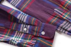 画像5: 90s ラルフローレン マドラスチェック ボタンダウン コットン フランネルシャツ L (5)