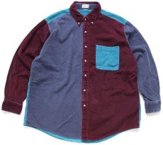 画像1: 90s Ash Creek TRADING クレイジーパターン ボタンダウン コーデュロイシャツ (1)