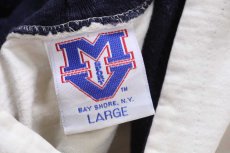 画像4: 90s USA製 UNIVERSITY OF COLORADO ツートン 切り替え ブリーチ コットン カットソー パーカー 生成り×紺 (4)