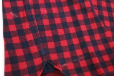 画像6: 00s ポロ ラルフローレン チンスト&マチ付き バッファローチェック プルオーバー コットンシャツ 赤×黒 L (6)