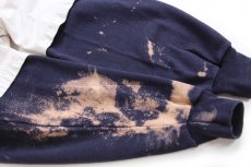 画像6: 90s USA製 UNIVERSITY OF COLORADO ツートン 切り替え ブリーチ コットン カットソー パーカー 生成り×紺 (6)