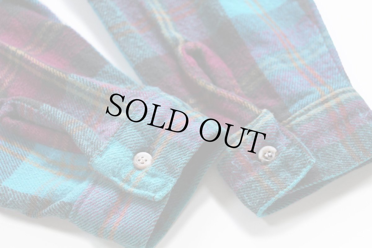 画像6: 90s USA製 FIVE BROTHERファイブブラザー チェック コットン フランネルシャツ L-T (6)