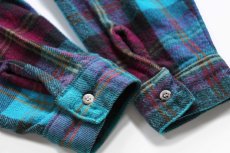 画像6: 90s USA製 FIVE BROTHERファイブブラザー チェック コットン フランネルシャツ L-T (6)