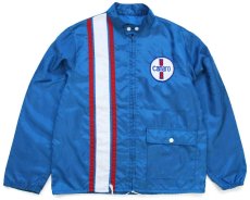 画像1: 80s camaro カマロ パッチ付き スタンドカラー ナイロン レーシングジャケット 青 (1)