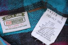 画像4: 90s USA製 FIVE BROTHERファイブブラザー チェック コットン フランネルシャツ L-T (4)