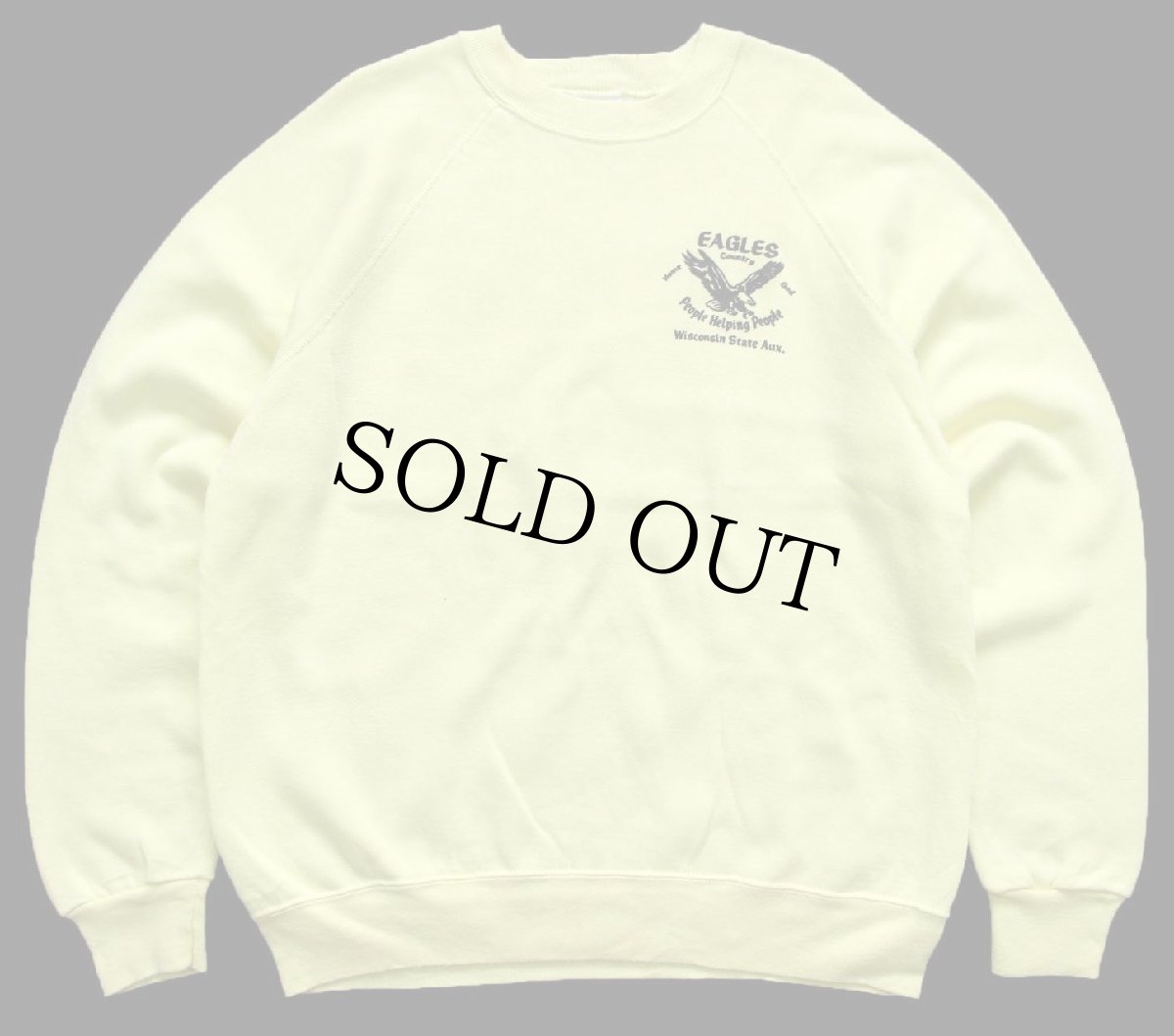 画像1: 80s USA製 EAGLES People Helping People スウェット 薄黄 XL (1)