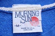 画像4: 80s USA製 Hanes MORNING SUN キャット イラスト スウェット 青 M (4)