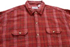 画像3: 90s L.L.Bean チェック 織り柄 コットンシャツ L★インド綿 (3)