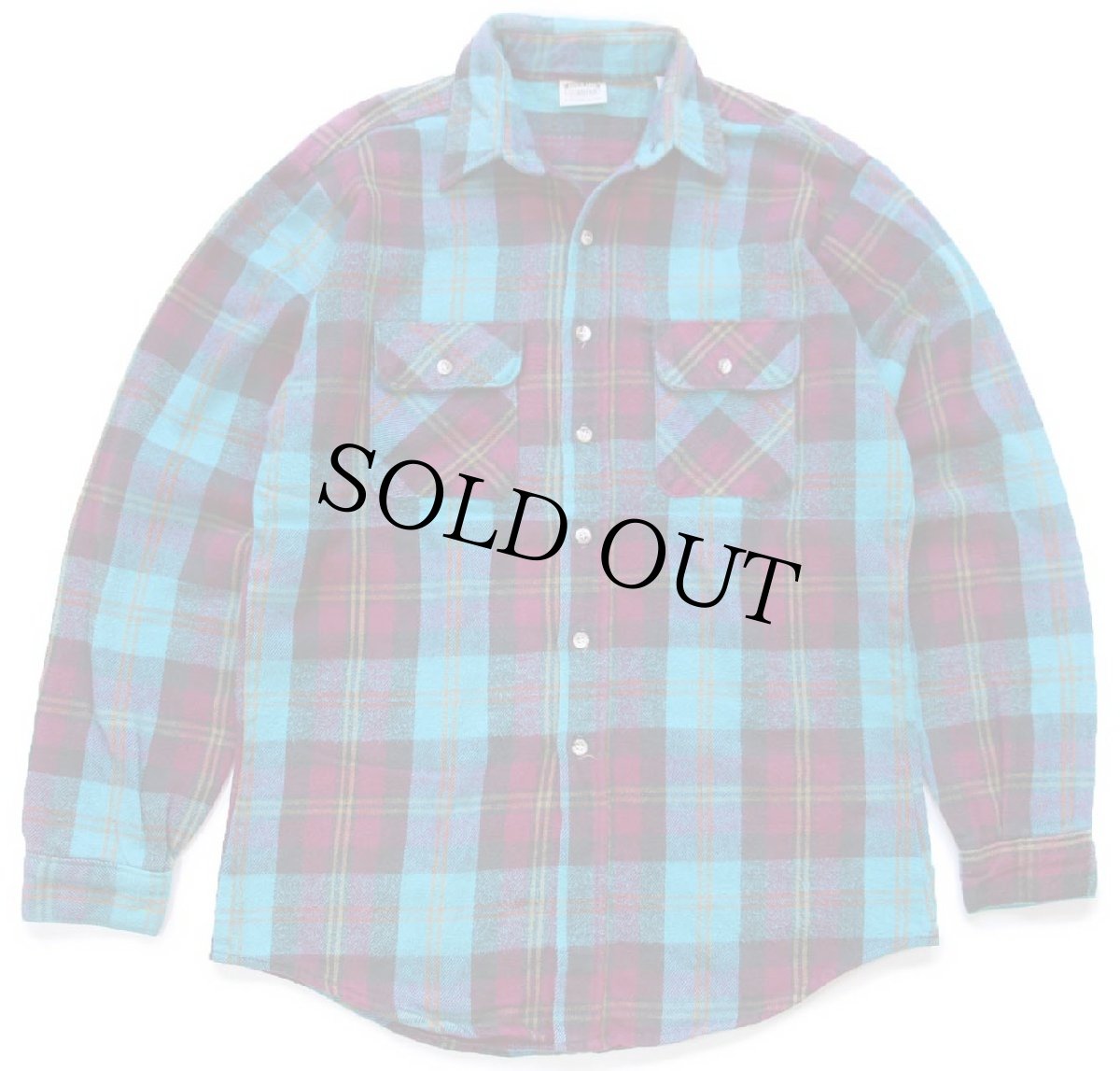 画像1: 90s USA製 FIVE BROTHERファイブブラザー チェック コットン フランネルシャツ L-T (1)