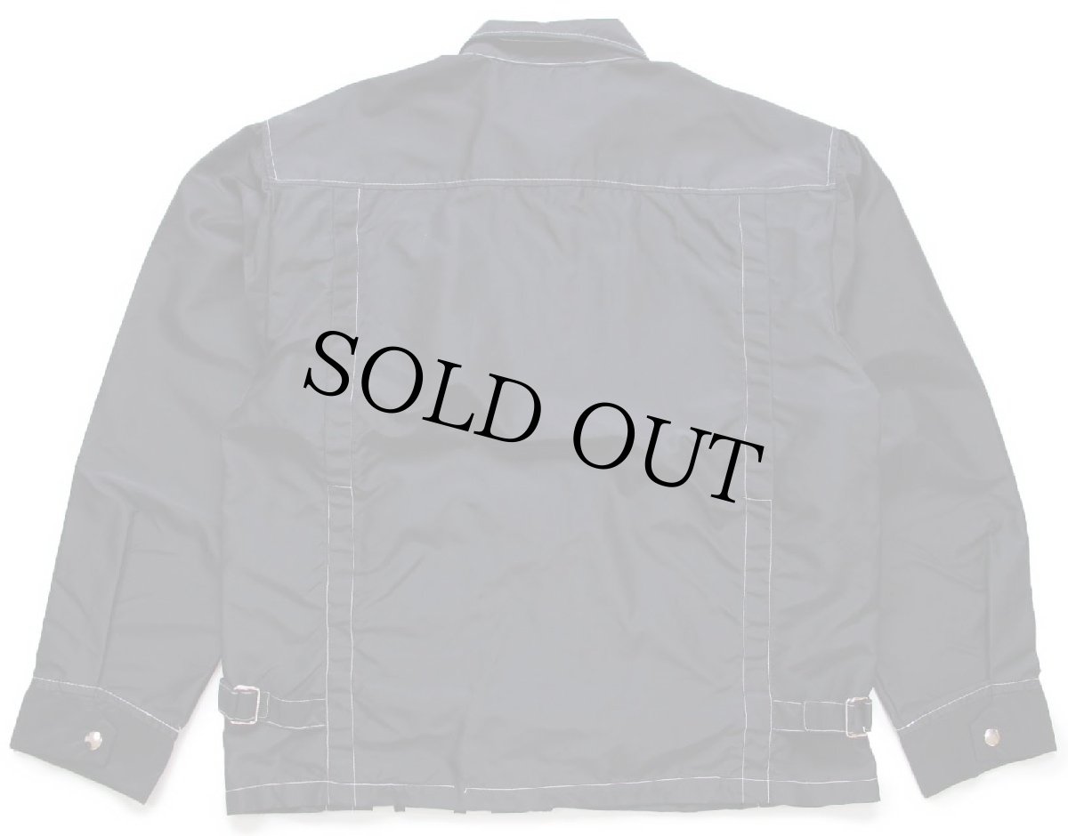 画像2: 90s Hard Rock HOTEL ハードロック ホテル LAS VEGAS チェッカーフラッグ 刺繍 チンスト付き ナイロン レーシングジャケット 黒 S (2)