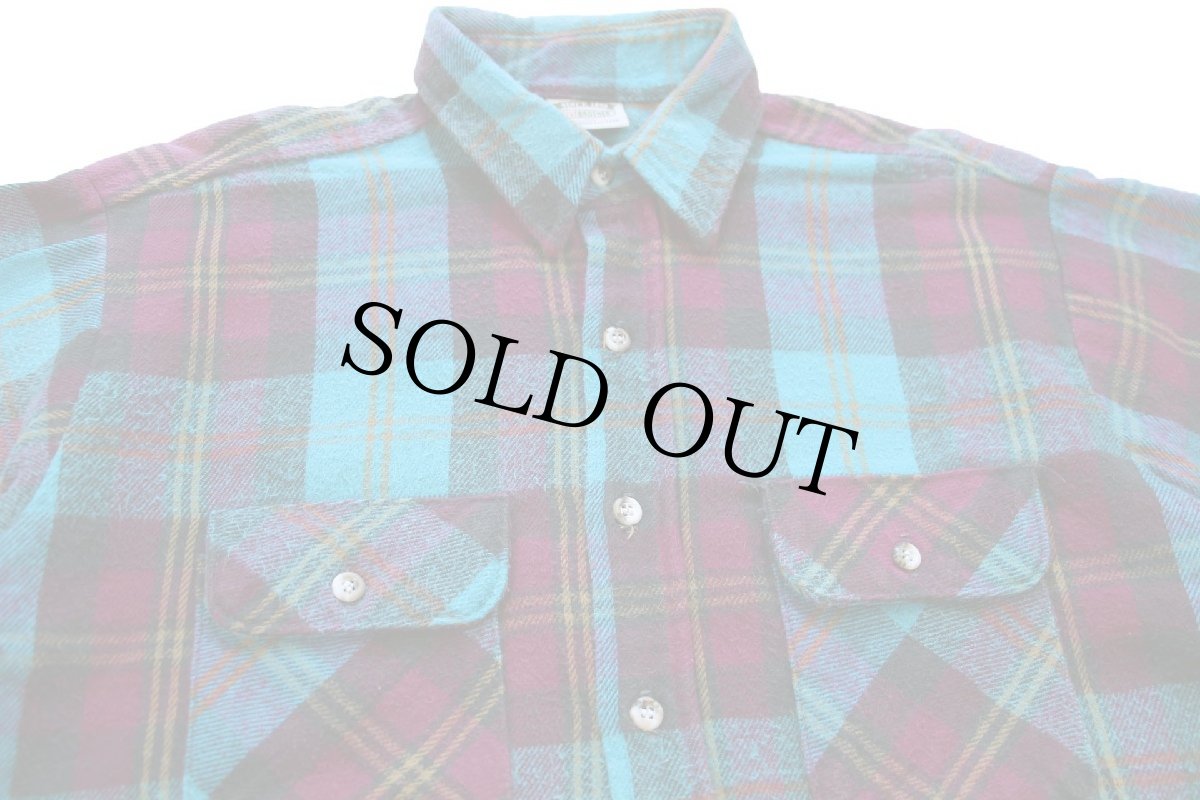 画像3: 90s USA製 FIVE BROTHERファイブブラザー チェック コットン フランネルシャツ L-T (3)