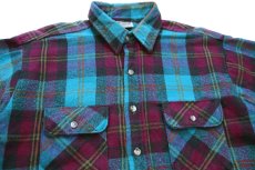 画像3: 90s USA製 FIVE BROTHERファイブブラザー チェック コットン フランネルシャツ L-T (3)
