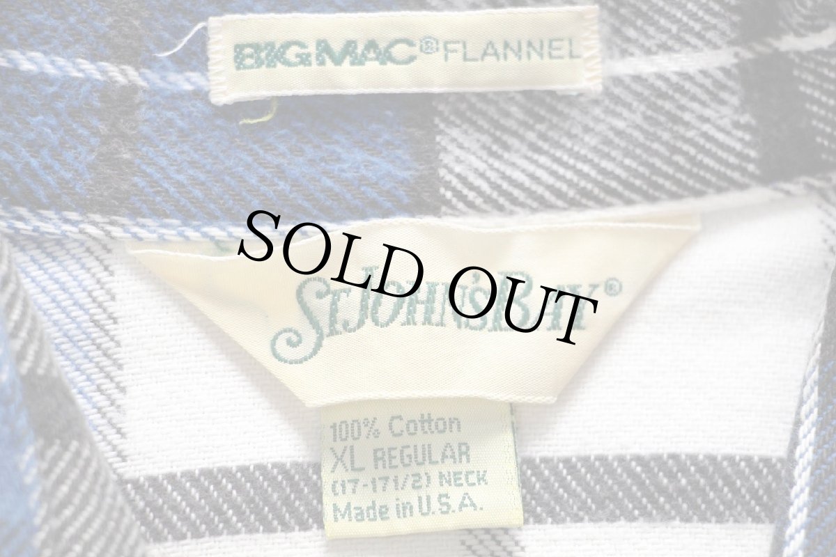 画像4: 80s USA製 JCPenney STJOHN'SBAY×BIGMACビッグマック チェック コットン フランネルシャツ XL-R (4)