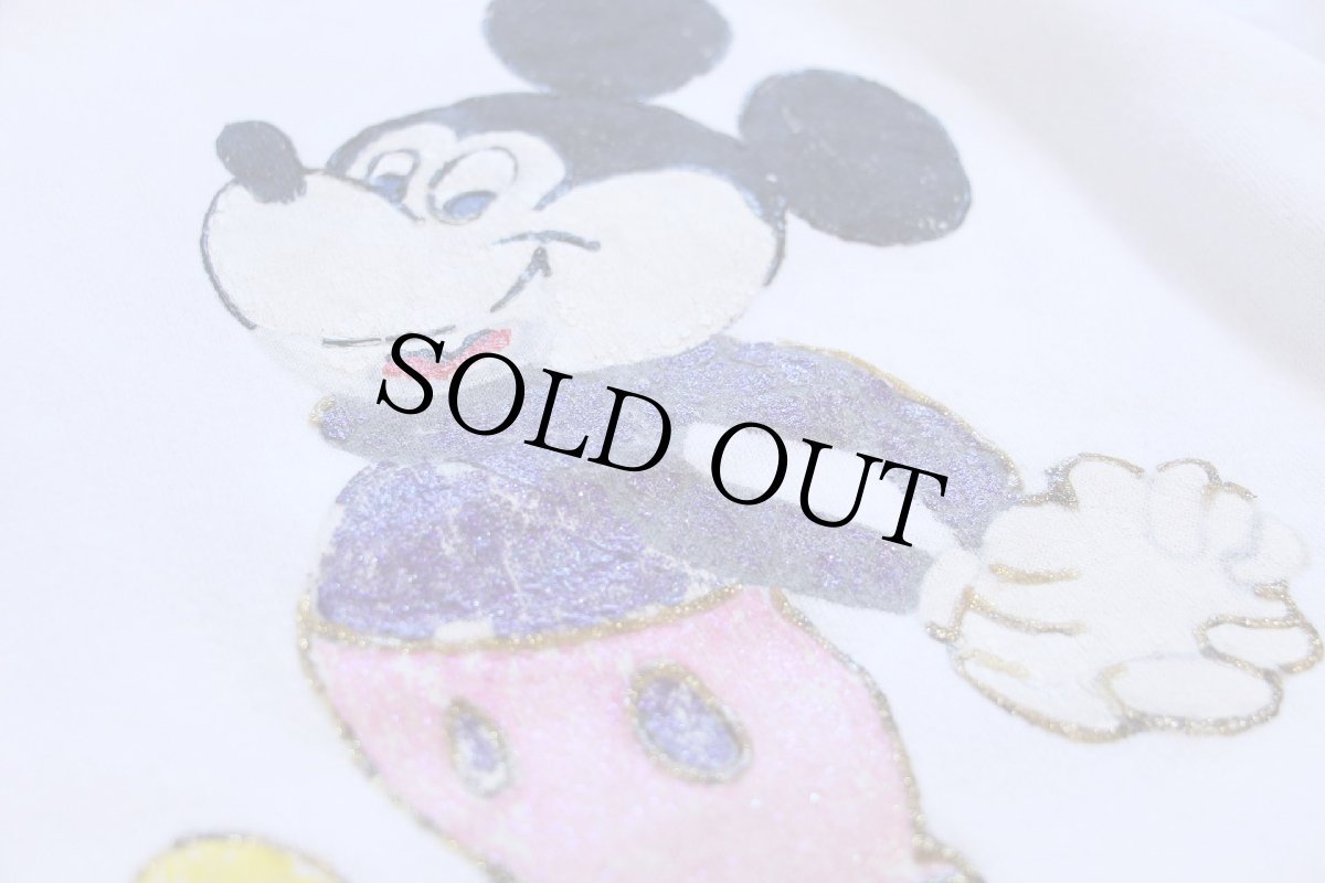 画像4: 80s USA製 Pannill BY Hanes ミッキー マウス ハンドペイント アート スウェット 白 L (4)