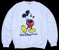 画像1: 90s USA製 Disneyディズニー WALT DISNEY World ミッキー マウス スウェット 白 L (1)