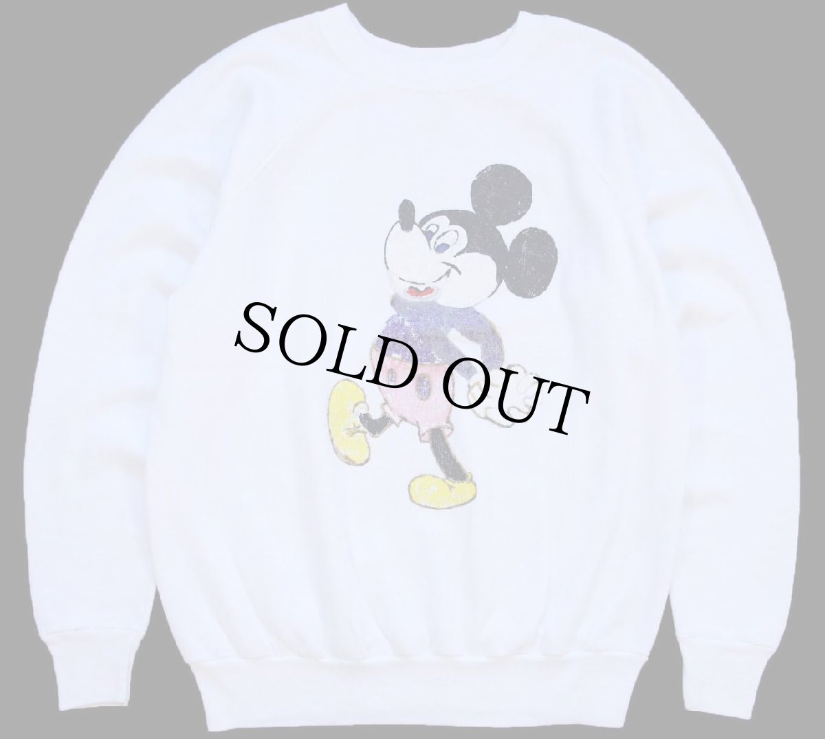 画像1: 80s USA製 Pannill BY Hanes ミッキー マウス ハンドペイント アート スウェット 白 L (1)