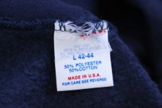 画像4: 80s USA製 JERZEES BY RUSSELLラッセル 無地 スウェットパーカー 紺 L★フーディー ブランク (4)