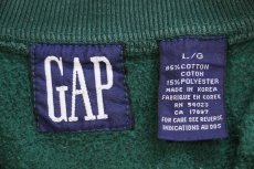 画像4: 90s GAPギャップ 無地 ハイネック ハーフジップ スウェット 緑 L★ブランク (4)