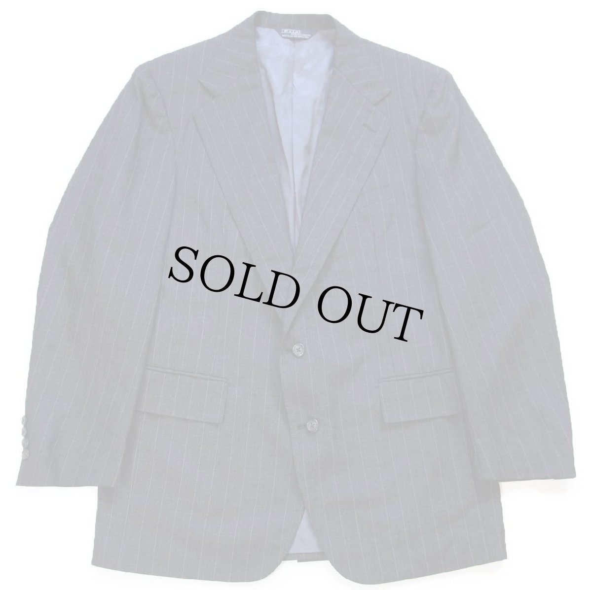 画像1: 80s USA製 ポロ ラルフローレン ピンストライプ 2つボタン ウール テーラードジャケット チャコールグレー★ブレザー (1)