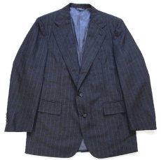 画像1: 80s USA製 ポロ ラルフローレン ピンストライプ 2つボタン ウール テーラードジャケット チャコールグレー★ブレザー (1)