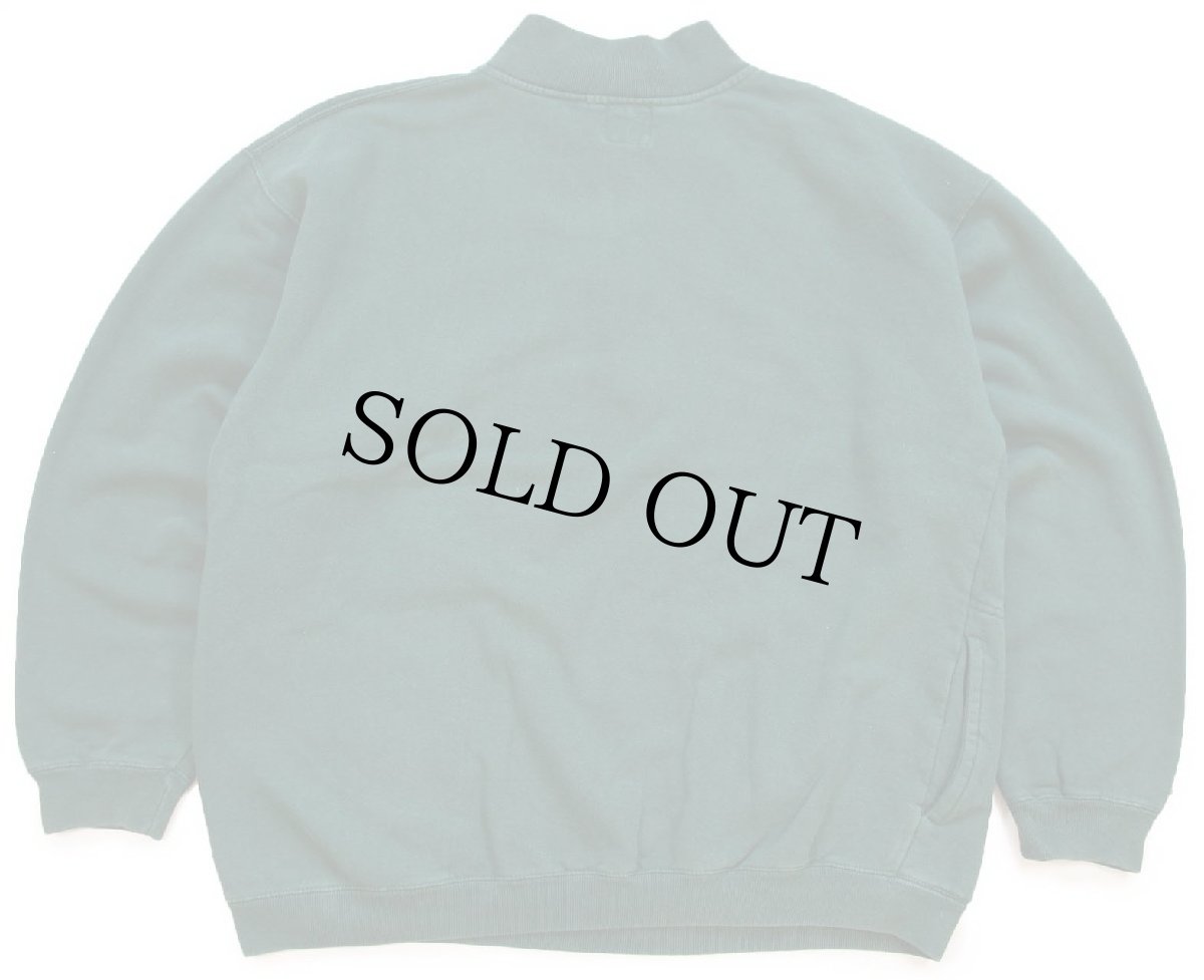 画像2: 90s GAPギャップ 無地 ハイネック ハーフジップ スウェット 緑 L★ブランク (2)