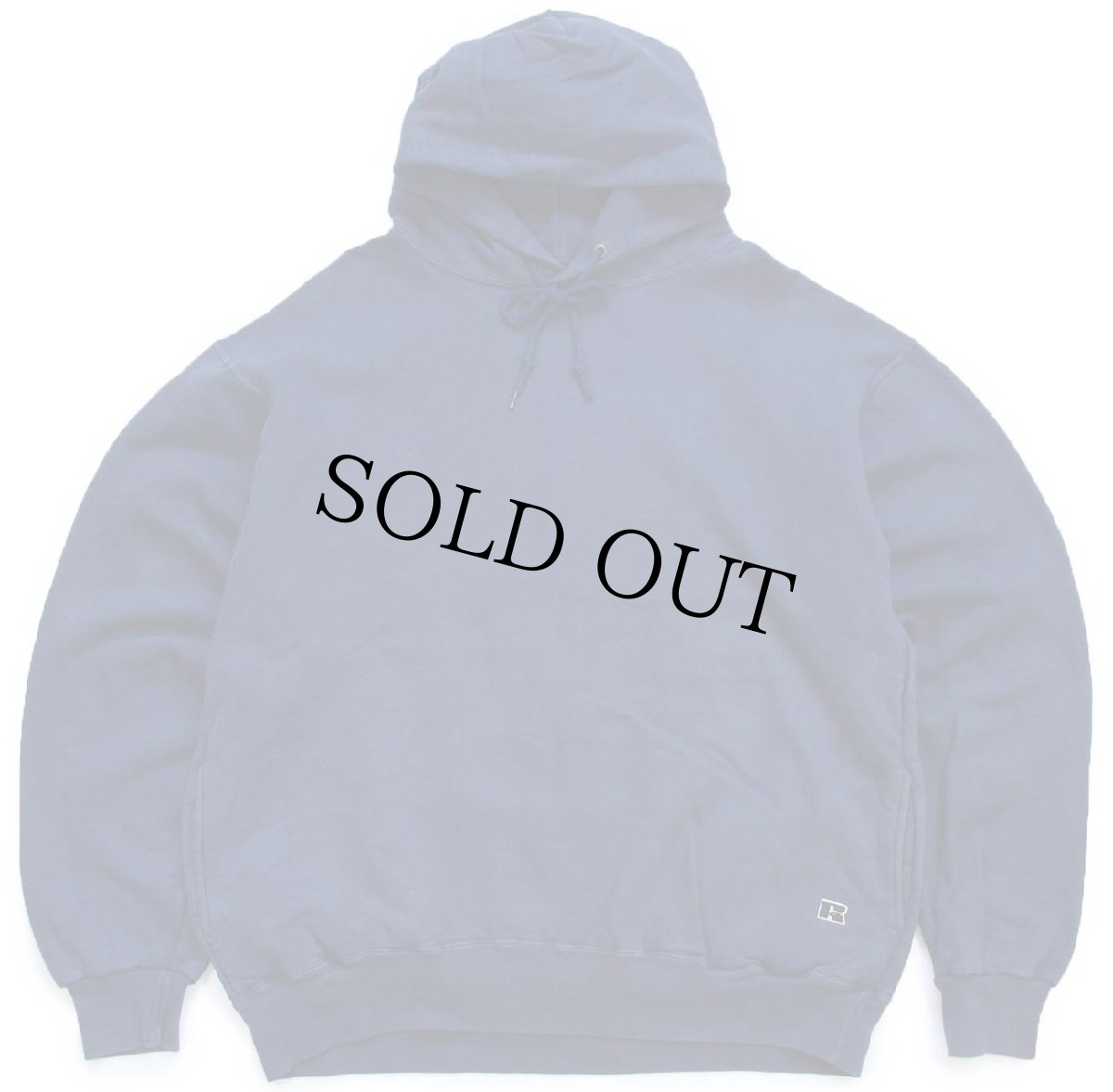 画像1: 00s メキシコ製 RUSSELLラッセル 無地 スウェットパーカー 紺 フェード XL★フーディー ブランク (1)