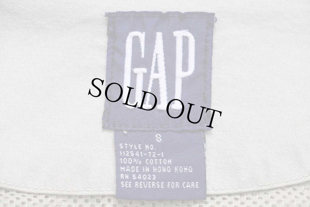 画像4: 90s GAPギャップ チンスト付き コットン サファリジャケット ベージュ (4)