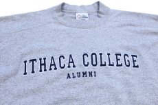 画像3: 90s USA製 The Cotton Exchange ITHACA COLLEGE ALUMNI 刺繍 スウェット 杢グレー L (3)