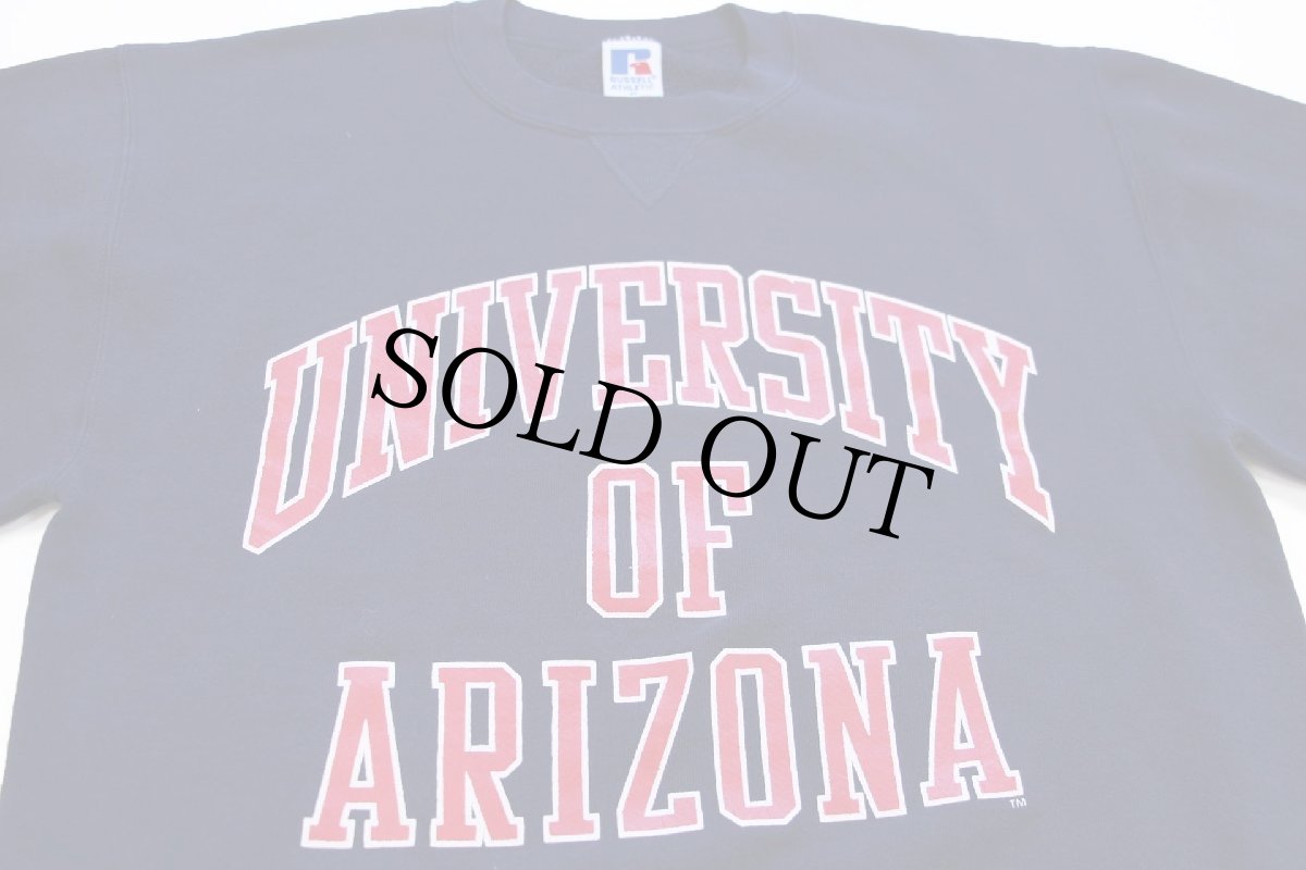 画像3: 90s USA製 RUSSELLラッセル UNIVERSITY OF ARIZONA 前V スウェット 紺 M (3)