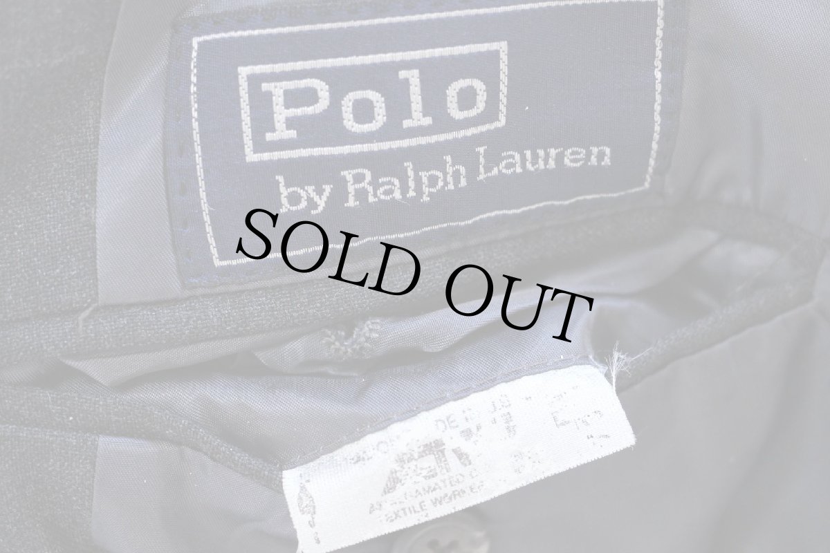 画像5: 80s USA製 ポロ ラルフローレン ピンストライプ 2つボタン ウール テーラードジャケット チャコールグレー★ブレザー (5)