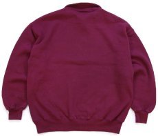 画像2: 90s synopsys BEAVERTON 刺繍 襟付き ハーフジップ スウェット ワインレッド XL (2)