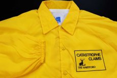 画像3: 90s USA製 Championチャンピオン CATASTROPHE CLAIMS ナイロン コーチジャケット 黄 XL (3)