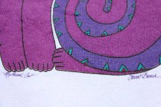 画像4: 80s USA製 Hanes × Laurel Burch Mythical Cat キャット アート スウェット 白 L (4)