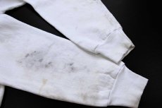 画像7: 90s USA製 ENDANGERED MEANS WE HAVE TIME アニマル アート スウェット ボロ 白 XL (7)