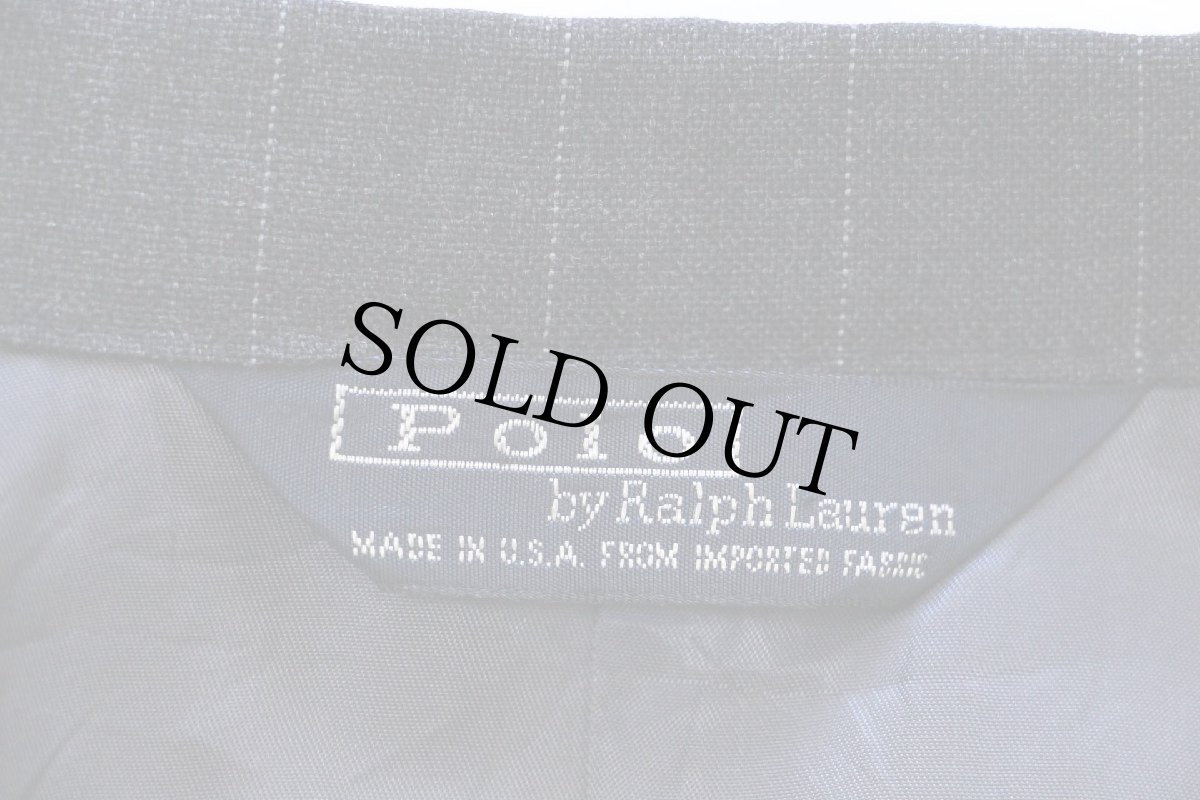 画像4: 80s USA製 ポロ ラルフローレン ピンストライプ 2つボタン ウール テーラードジャケット チャコールグレー★ブレザー (4)