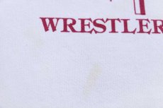 画像5: 80s USA製 WEST MECKLENBURG INDIANS WRESTLERETTES 矢じり ペンキ飛び スウェット 白 L★RUSSELLラッセル (5)