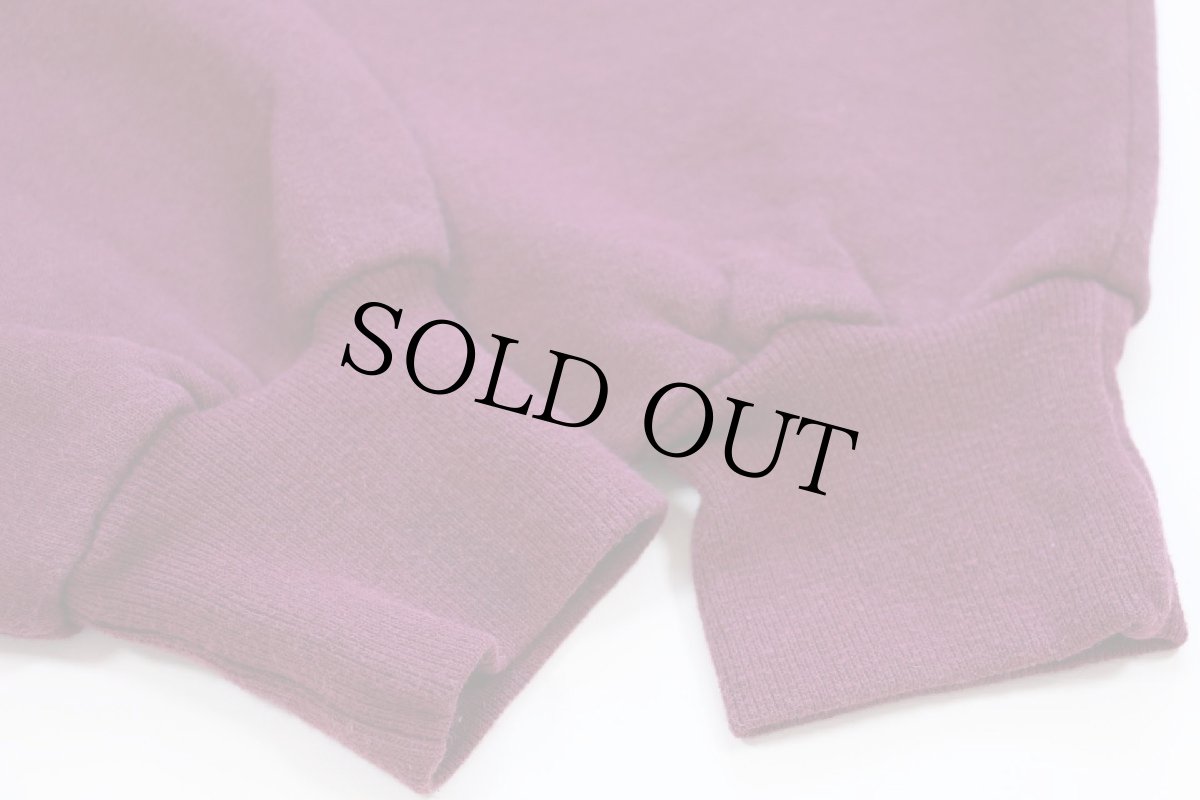 画像5: 90s synopsys BEAVERTON 刺繍 襟付き ハーフジップ スウェット ワインレッド XL (5)