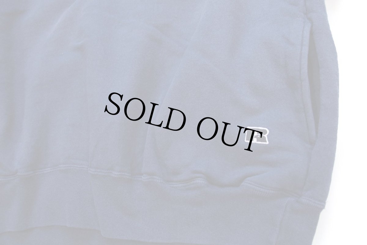 画像5: 00s メキシコ製 RUSSELLラッセル 無地 スウェットパーカー 紺 フェード XL★フーディー ブランク (5)