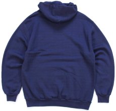 画像2: 80s USA製 JERZEES BY RUSSELLラッセル 無地 スウェットパーカー 紺 L★フーディー ブランク (2)