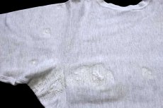 画像6: 90s メキシコ製 Championチャンピオン HARVARD アップリケ ダメージ リペア リバースウィーブ スウェット 杢グレー S (6)