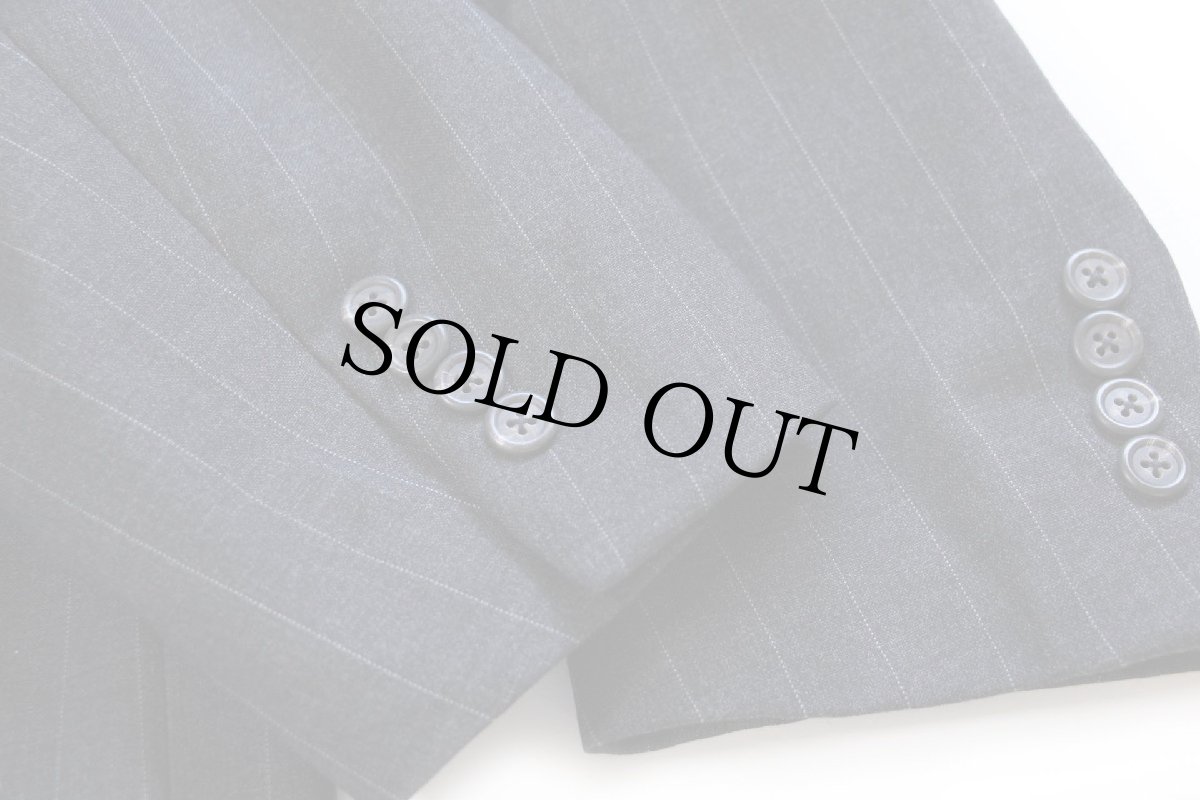 画像7: 80s USA製 ポロ ラルフローレン ピンストライプ 2つボタン ウール テーラードジャケット チャコールグレー★ブレザー (7)