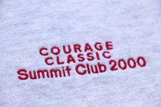 画像4: 00s USA製 COURAGE CLASSIC Summit Club 2000 刺繍 襟付き ハーフジップ スウェット 杢ライトグレー XL (4)