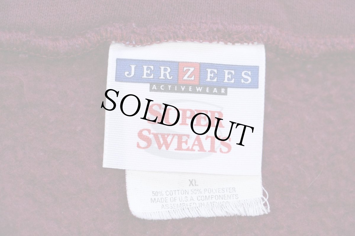 画像4: 90s synopsys BEAVERTON 刺繍 襟付き ハーフジップ スウェット ワインレッド XL (4)