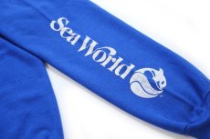 画像4: 80s USA製 シャチ アート Sea World 袖プリント スウェット 青 L (4)