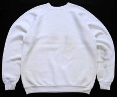 画像2: 90s USA製 ENDANGERED MEANS WE HAVE TIME アニマル アート スウェット ボロ 白 XL (2)