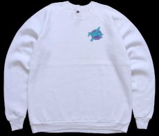 画像1: 90s USA製 KABEELO AIRWAYS N.W.ONTARIO スウェット 白 XXL★特大 (1)