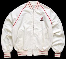 画像1: 80s USA製 King Louieキングルイ DEKALB チキン ロゴ刺繍 ジャケット アイボリー L (1)