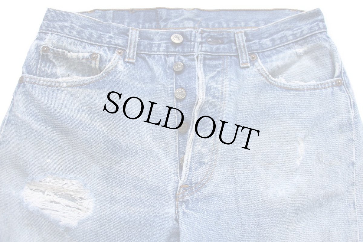 画像4: 80s USA製 Levi'sリーバイス 501 ダメージ&ペンキ飛び デニムパンツ W33 L34 (4)