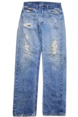画像2: 80s USA製 Levi'sリーバイス 501 ダメージ&ペンキ飛び デニムパンツ W33 L34 (2)